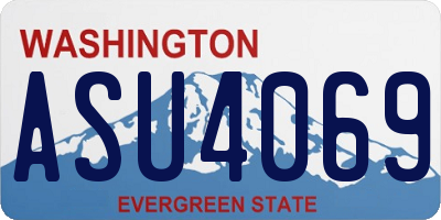 WA license plate ASU4069