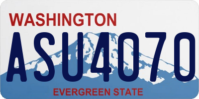 WA license plate ASU4070