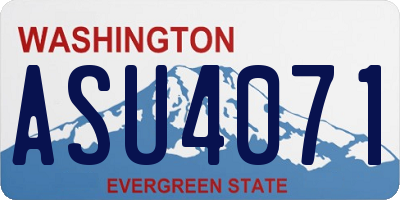 WA license plate ASU4071