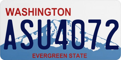 WA license plate ASU4072