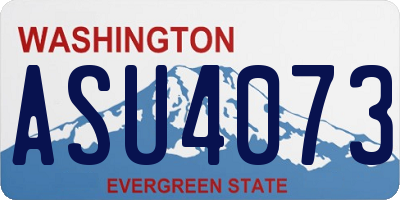 WA license plate ASU4073