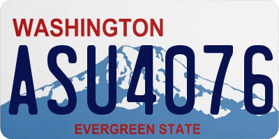 WA license plate ASU4076