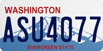 WA license plate ASU4077