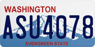 WA license plate ASU4078