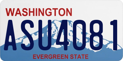 WA license plate ASU4081