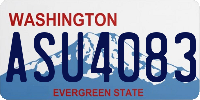 WA license plate ASU4083
