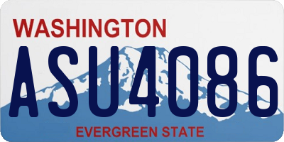WA license plate ASU4086