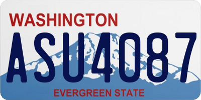 WA license plate ASU4087