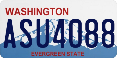 WA license plate ASU4088