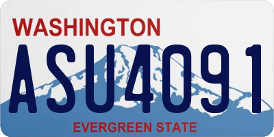 WA license plate ASU4091