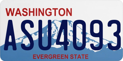 WA license plate ASU4093