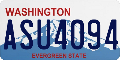 WA license plate ASU4094