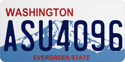 WA license plate ASU4096