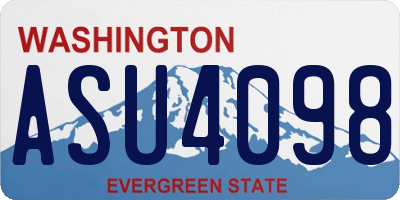 WA license plate ASU4098
