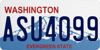 WA license plate ASU4099