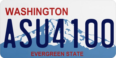 WA license plate ASU4100