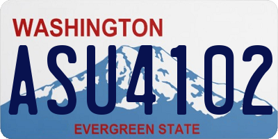 WA license plate ASU4102