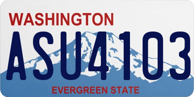 WA license plate ASU4103