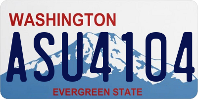 WA license plate ASU4104