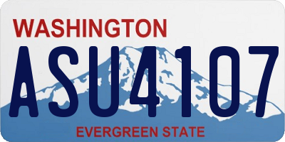 WA license plate ASU4107