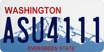 WA license plate ASU4111