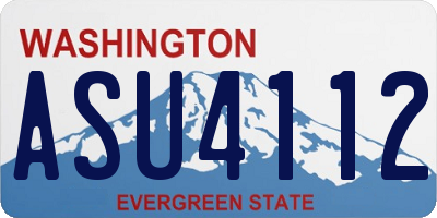 WA license plate ASU4112