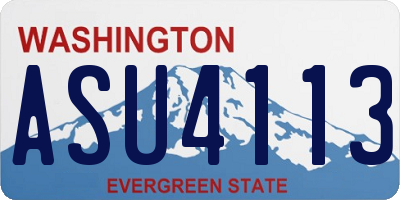 WA license plate ASU4113