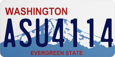 WA license plate ASU4114