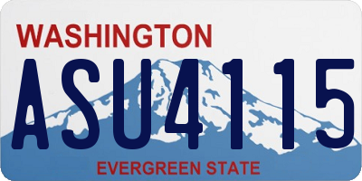 WA license plate ASU4115
