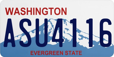 WA license plate ASU4116