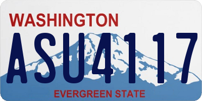 WA license plate ASU4117