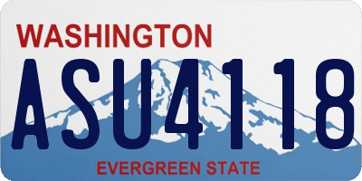 WA license plate ASU4118