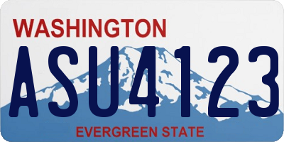 WA license plate ASU4123