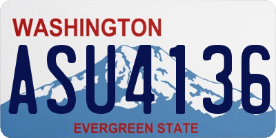 WA license plate ASU4136