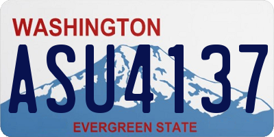 WA license plate ASU4137