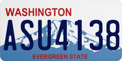 WA license plate ASU4138