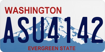 WA license plate ASU4142
