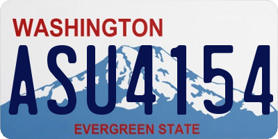 WA license plate ASU4154