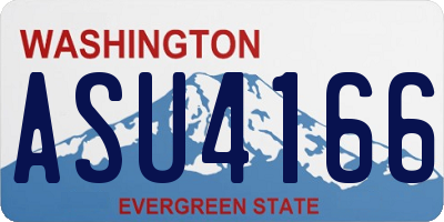 WA license plate ASU4166