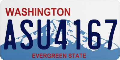 WA license plate ASU4167