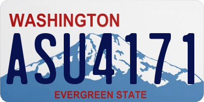 WA license plate ASU4171