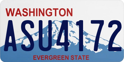 WA license plate ASU4172
