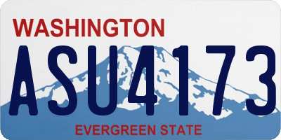 WA license plate ASU4173