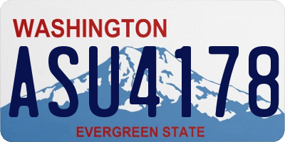 WA license plate ASU4178