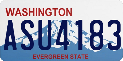 WA license plate ASU4183