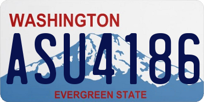 WA license plate ASU4186