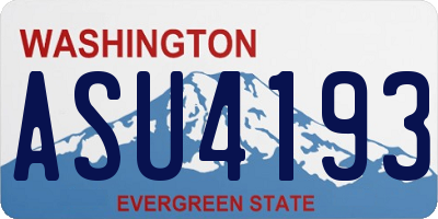 WA license plate ASU4193