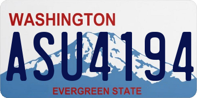 WA license plate ASU4194