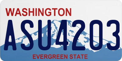 WA license plate ASU4203
