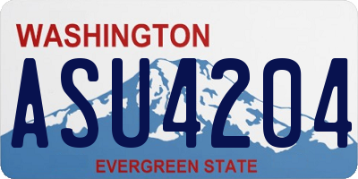 WA license plate ASU4204
